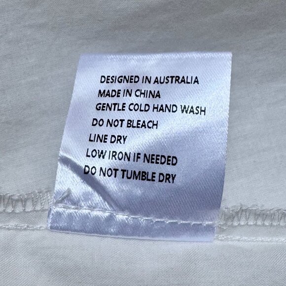 Maye The Fleur Cotton White Eyelet Embroidered 3/4 Ballon Sleeve Blouse Small - Picture 14 of 14